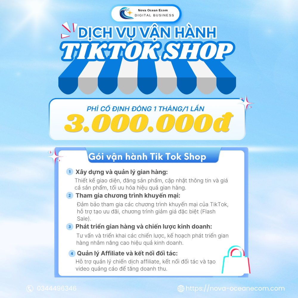 Tạo, quản lý vận hành và tối ưu gian hàng TikTok Shop